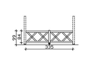 4018211007264 - SKAN HOLZ Brüstung Andreaskreuz 335 x 84 cm Fichte lasiert in Eiche hell