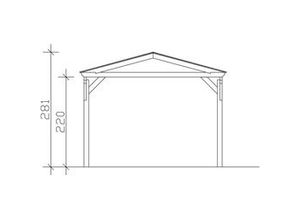 4018211013517 - SKAN HOLZ Carport Westerwald 362 x 648 cm lasiert in Eiche hell