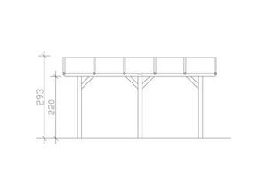 4018211014217 - SKAN HOLZ Bogendach-Carport Franken 376 x 541 cm lasiert in Eiche hell