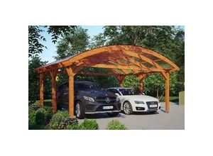 4018211014248 - SKAN HOLZ Bogendach-Carport Franken 635 x 541 cm lasiert in Eiche hell