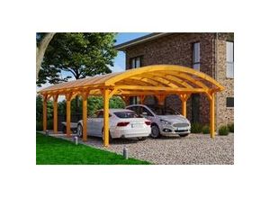 4018211014262 - SKAN HOLZ Bogendach-Carport Franken 635 x 969 cm lasiert in Eiche hell