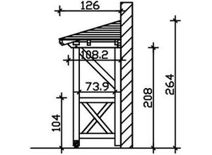 4018211016280 - SKAN HOLZ Vordach Wesel Typ 3 188 x 126 cm lasiert in Eiche hell