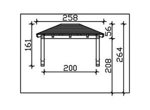 4018211016303 - SKAN HOLZ Vordach Wismar Typ 1 258 x 126 cm lasiert in Eiche hell