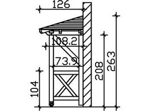 4018211016327 - SKAN HOLZ Vordach Wismar Typ 3 258 x 126 cm lasiert in Eiche hell