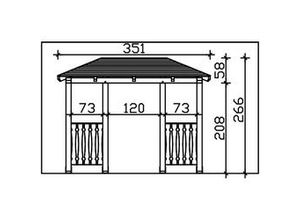 4018211016358 - SKAN HOLZ Vordach Wismar Typ 6 351 x 134 cm lasiert in Eiche hell