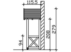4018211016457 - SKAN HOLZ Vordach Stralsund Typ 4 289 x 116 cm lasiert in Eiche hell