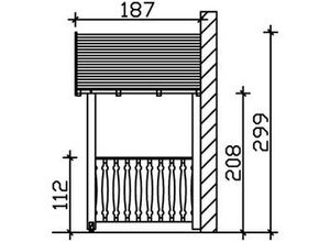 4018211017218 - SKAN HOLZ Vordach Stralsund Typ 8 360 x 187 cm lasiert in Nussbaum