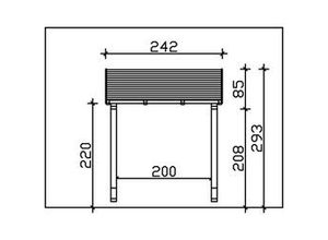 4018211017270 - SKAN HOLZ Vordach Paderborn Typ 2 242 x 156 cm lasiert in Weiß