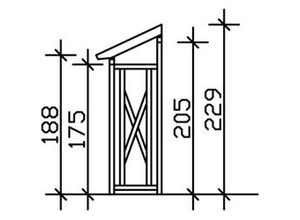 4018211017997 - SKAN HOLZ Holzunterstand Paul 1 240 x 88 cm  lasiert in Nussbaum