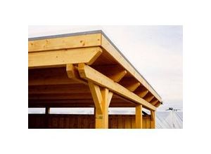 4018211022885 - SKAN HOLZ Carport Emsland 404 x 604 cm mit EPDM-Dach lasiert in Weiß