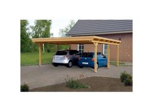 4018211023028 - SKAN HOLZ Carport Emsland 613 x 604 cm mit EPDM-Dach natur