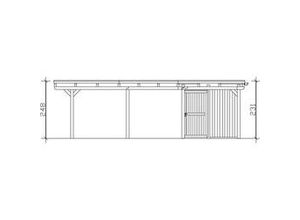 4018211023172 - SKAN HOLZ Carport Emsland 613 x 846 cm mit EPDM-Dach mit Abstellraum