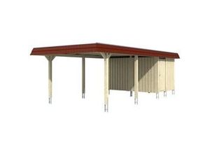 4018211024162 - SKAN HOLZ Carport Wendland mit Abstellraum 409 x 870 cm cm mit Aludach