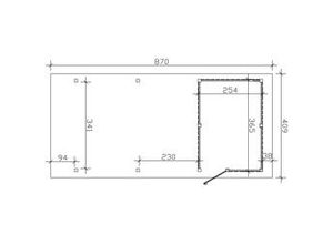 4018211024179 - SKAN HOLZ Carport Wendland mit Abstellraum 409 x 870 cm mit Aluminiumdach