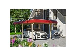 4018211024889 - SKAN HOLZ Carport Wendland 362 x 628 cm mit EPDM-Dach rote Blende