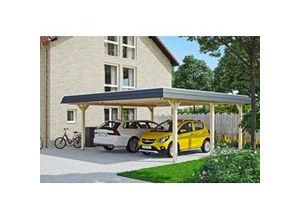 4018211025909 - SKAN HOLZ Carport Wendland 630 x 637 cm mit EPDM-Dach schwarze Blende