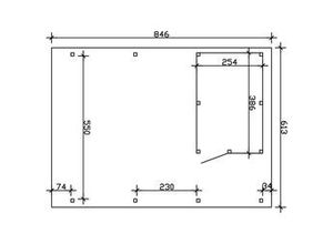 4018211031252 - SKAN HOLZ Carport Emsland 613 x 846 cm mit Aluminiumdach mit Abstellraum