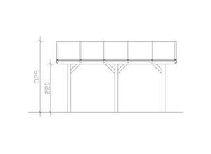 4018211032242 - SKAN HOLZ Bogendach-Carport Franken 635 x 541 cm lasiert in Schiefergrau