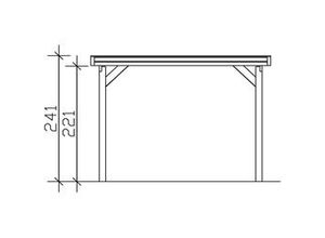 4018211033782 - SKAN HOLZ Carport Friesland 314 x 860 cm mit EPDM-Dach