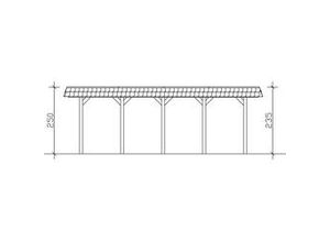 4018211034147 - SKAN HOLZ Carport Spreewald 585 x 741 cm mit EPDM-Dach rote Blende