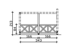 4018211034949 - SKAN HOLZ Seitenwand Andreaskreuz (FS) 343 x 210 cm Fichte