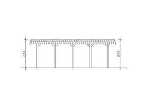 4018211313167 - SKAN HOLZ Carport Spreewald 345 x 741 cm mit Aluminiumdach rote Blende