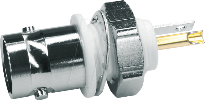 4018359102685 - TG 100023370 - BNC-Einbaubuchse 50 Ohm mit Isolierflansch weiß 4018359102685 - TG 100023370 - BNC-Einbaubuchse 50 Ohm mit Isolierflansch weiß