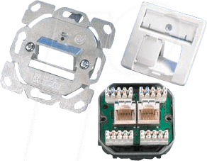 4018359262280 - Telegärtner - telegaertner Anschlussdose Cat6 up 2xRJ45 Kanaleinb lsa designfähig J00020A0395