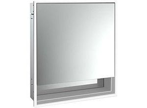 4018445147002 - Emco Loft Unterputz-Lichtspiegelschrank 979805201 600x733mm mit Unterfach LED Anschlag links aluminium Spiegel