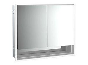 4018445147064 - Emco Loft Unterputz-Lichtspiegelschrank 979805207 800x733mm mit Unterfach LED 2-türig aluminium Spiegel