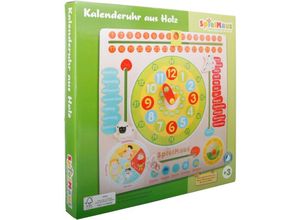 4018501071203 - SpielMaus Holz Kalenderuhr aus Holz 30x30cm