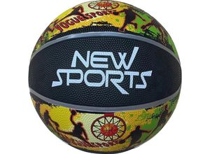 4018501099856 - New Sports Basketball schwarz bunt Größe 7 unaufgblasen