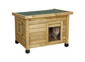 4018653943458 - Katzenhaus Rustica Katzenhütte aus Holz Schwingtüre mit Lamellen - Kerbl 4018653943458 - Katzenhaus Rustica Katzenhütte aus Holz Schwingtüre mit Lamellen - Kerbl