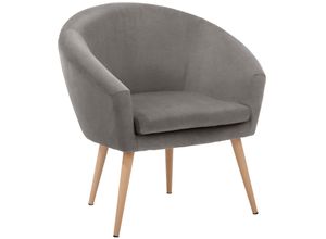 4018711843300 - Sessel Pietro grau B73cm H73cm T66cm Struktur (100% Polyester) Flachgewebe (90% Polyester 10% Polyamid) Samtvelours (100% Polyester) Sessel in toller Farbvielfalt