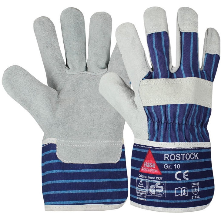 4018949215122 - Rindspaltleder-Handschuhe Rostock EN 388 EN 420 Kat II VE Kar