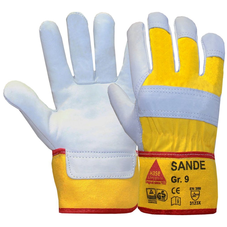 4018949444089 - Rindnarbenleder-Handschuhe Sande EN 420 EN 388 Kat II VE Kart