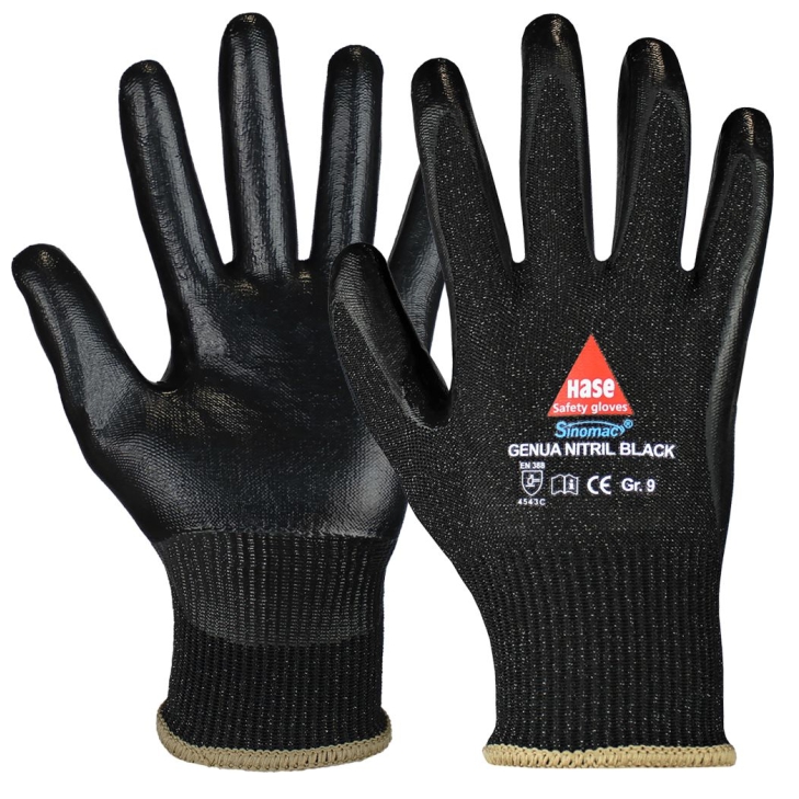 4018949504073 - Schnittschutz-Handschuhe Genua Nitril Black EN 388 EN 420 Kat