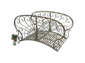 4019111501067 - Dandibo - Gartenbrücke Metall mit Geländer Antik 150106 Brücke 150 cm Garten Metallbrücke Gartenmöbel Teichbrücke Steg Stabil