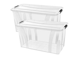 4019111528453 - Aufbewahrungsbox SIENA HOME Anzio Aufbewahrungsboxen Gr B H T 385 cm x 23 cm x 51 cm farblos (transparent) Kunststoff 100% recyclebar