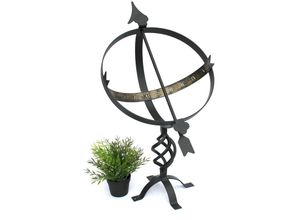 4019116116723 - Dandibo - Sonnenuhr Garten Groß Metall Schwarz Schmiedeeisen Deko Wetterfest 70 cm Gartenuhr Uhr