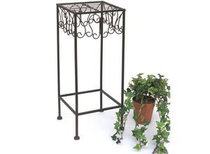 4019121401272 - Blumenhocker Metall Braun Eckig 50 cm Blumenständer 140127-S Beistelltisch Pflanzenständer Blumensäule - Dandibo