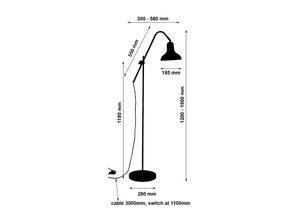 4019231053309 - Stehleuchte Winston Schirm schwarz weiß