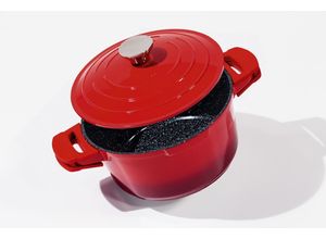 4019256018444 - Schmortopf KING Shine Red Töpfe Gr 45 l + Ø 24 cm + Höhe 12 cm rot (rot schwarz) Schmortöpfe Topf Induktion