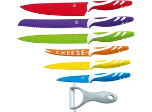 4019256020317 - Messer-Set KING FRUTI Kochmesser-Sets bunt Messerset Küchenmesser-Sets Kochmesser-Sets inklusive Schäler und mit speziellem Käsemesser