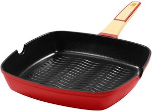 4019256021031 - Grillpfanne KING GOURMET Pfannen Gr Höhe 55 cm rot Grillpfannen Induktion Antihaftbeschichtung 28x28 cm