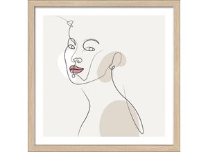 4019449485718 - PRO ART Gerahmtes Bild LINE-ART-FACES (BHT 3250x3250x180 cm) BHT 3250x3250x180 cm bunt