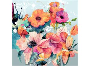 4019449501975 - PRO ART Aludibondbild FLOWERS V (BHT 50x50x110 cm) BHT 50x50x110 cm bunt Alubild Metallbild