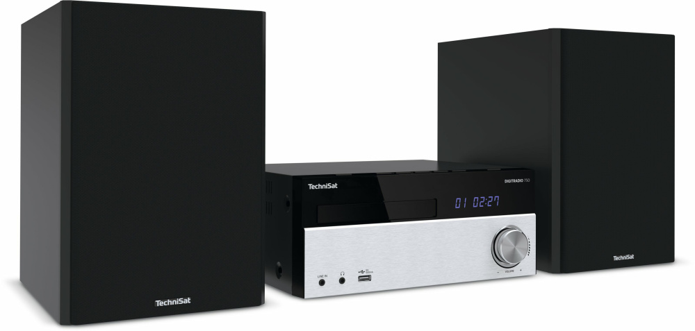 4019588039193 - TechniSat DIGITRADIO 750 Stereoanlage AUX Bluetooth® CD DAB+ UKW USB Inkl Fernbedienung Inkl Lautsprecherbox Spotify 2 x 50 W Schwarz Silber
