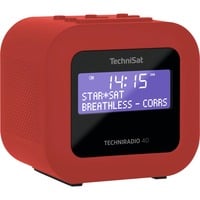 4019588229402 - TechniSat TECHNIRADIO 40 - DAB+ Radiowecker (einstellbare Weckzeiten dimmbares Display USB Ladefunktion) rot