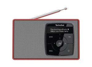 4019588339101 - Digitradio 2 Tischradio dab+ ukw dab+ ukw Bluetooth® Weckfunktion Rot-Silber - Technisat